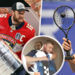 Aleksander Barkov ja hänen puolisonsa Marie Bouzková