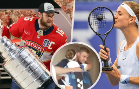 Aleksander Barkov ja hänen puolisonsa Marie Bouzková