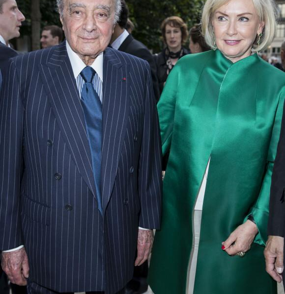 Heini Wathén ja hänen aviomiehensä Mohamed Al-Fayed Pariisissa vuonna 2016.