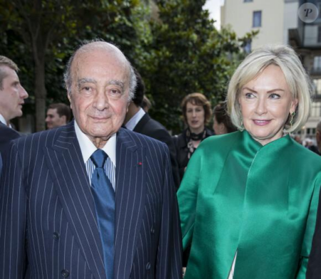 Heini Wathén ja hänen aviomiehensä Mohamed Al-Fayed Pariisissa vuonna 2016.