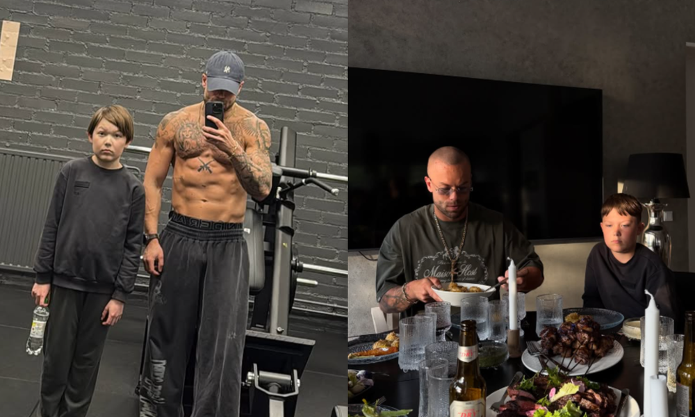 Matias Petäistö 11-vuotiaan Oliver-poikansa kanssa